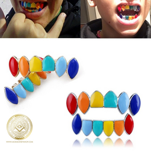 Give Your Grin A Pop Of Color With Rainbow Teeth Grillz