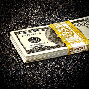 $10,000 Moe Money “Vintage Ben Stack”  old style prop $100 bills
