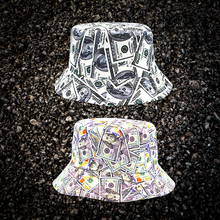 Load image into Gallery viewer, Keep Your Money On Your Mind With This $100 Dollar Print Bucket Cap
