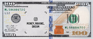 Custom Design $100 bills with social media barcodes