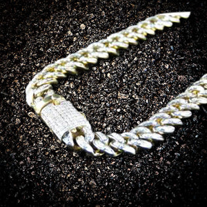 Step Onto the Scene With This Gold Matching Iced Out Necklace, Watch and Bracelet Set
