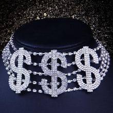 Load image into Gallery viewer, Them Know You’re In The Mood For Money With This Rhinestone Big Money Choker
